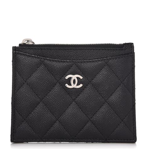 caviar quilted card holder chanel|CHANEL Caviar Quilted CC Flap Card Holder Black.